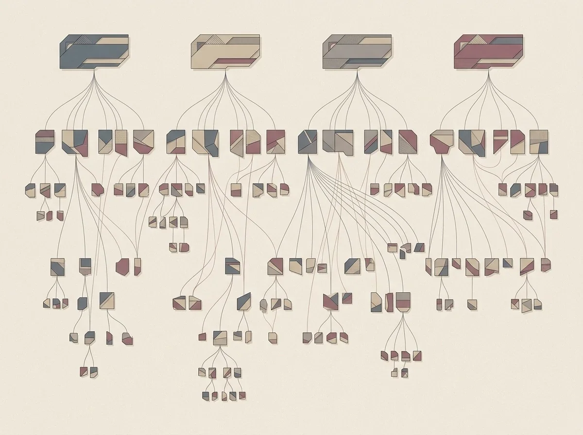 Diagrama del antiguo modelo NOOGH de Curazao con master-licencias y sub-licencias en cascada