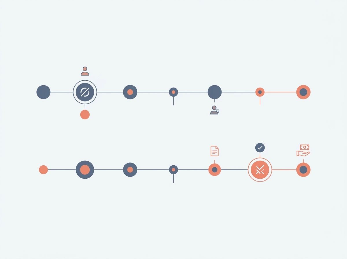 Diagrama comparativo de dos líneas temporales paralelas mostrando el momento de la verificación de identidad en un operador con licencia DGOJ y en un casino con licencia internacional