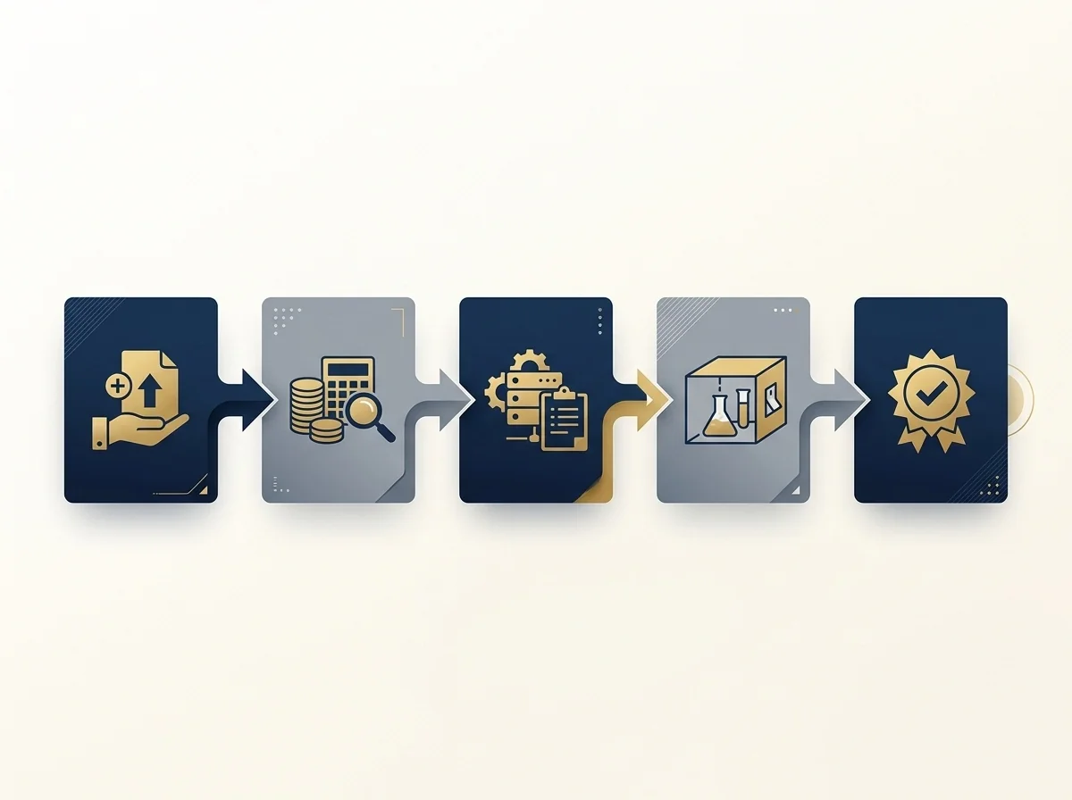 Diagrama secuencial de las fases del proceso de solicitud de una licencia MGA con su duración aproximada